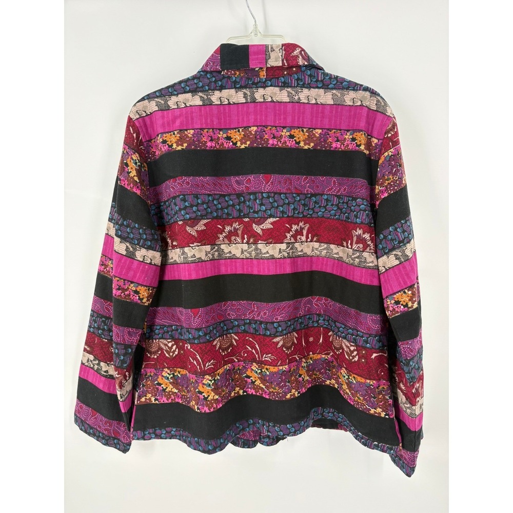 Choices Women's L‎ Geometric Print Button Up Jacket Multi Color - Picture 7 of 9